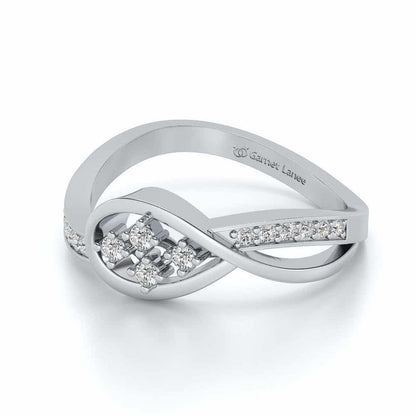 Bell Braided Silver Ring - White Gold - Image 2