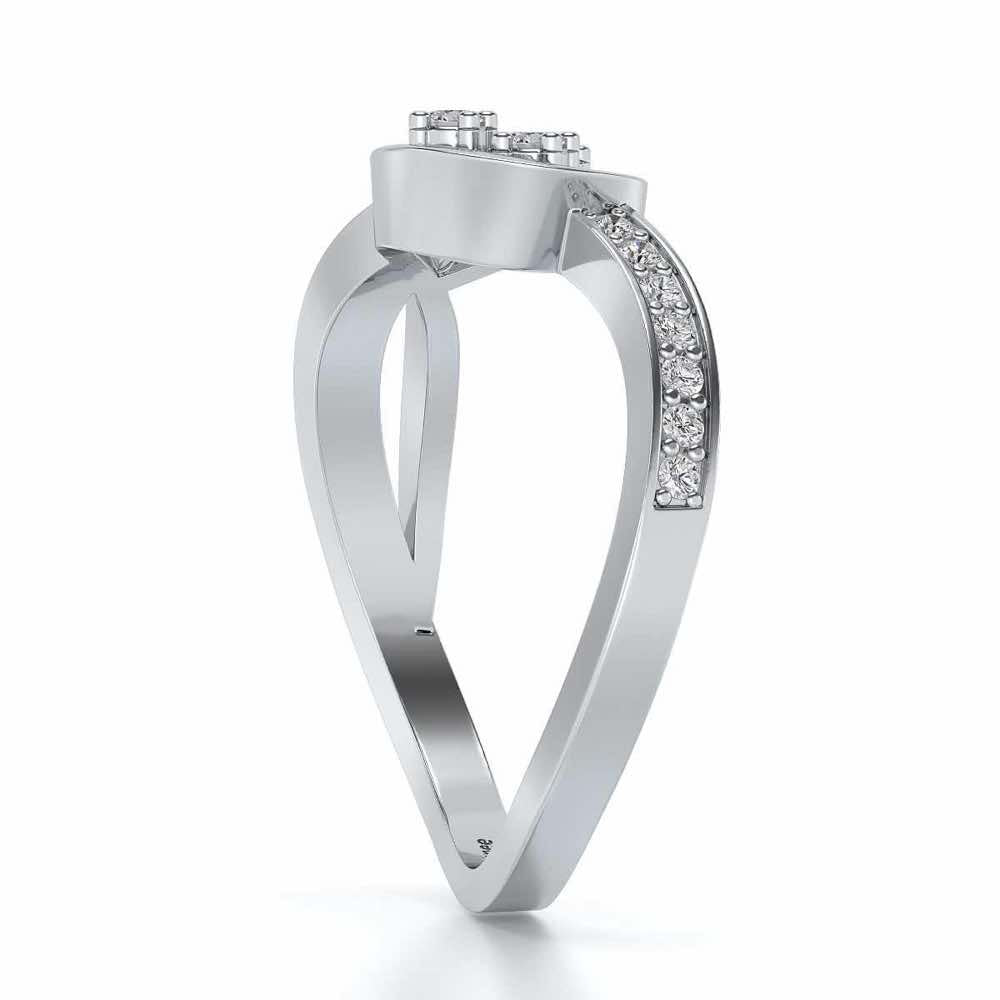 Bell Braided Silver Ring - White Gold - Image 3