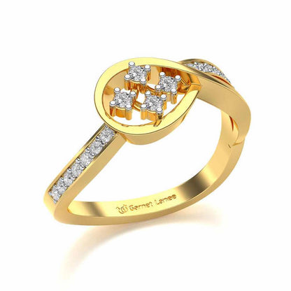 Bell Braided Silver Ring - Yellow Gold - Image 1
