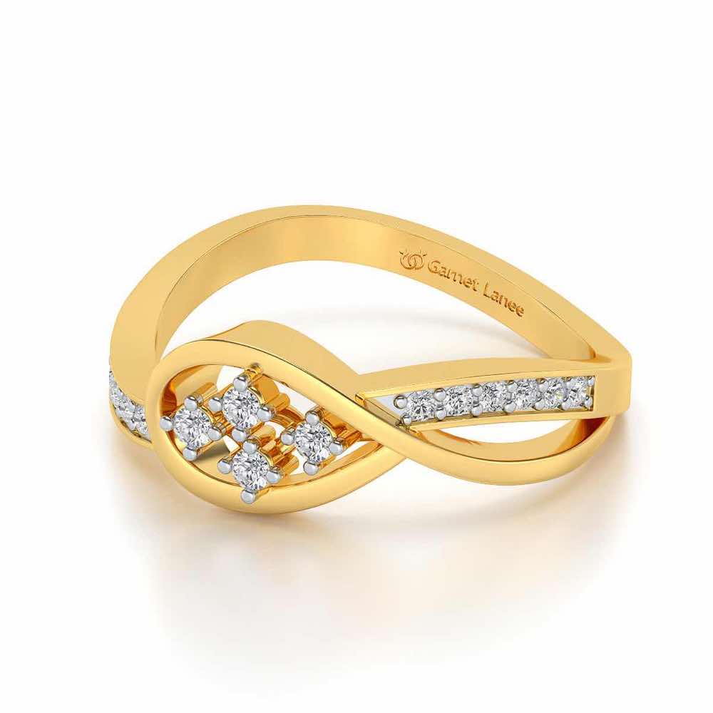 Bell Braided Silver Ring - Yellow Gold - Image 2