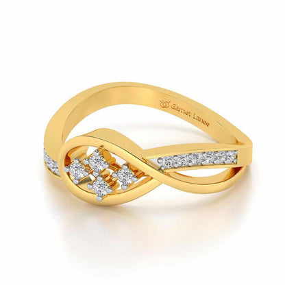 Bell Braided Silver Ring - Yellow Gold - Image 2