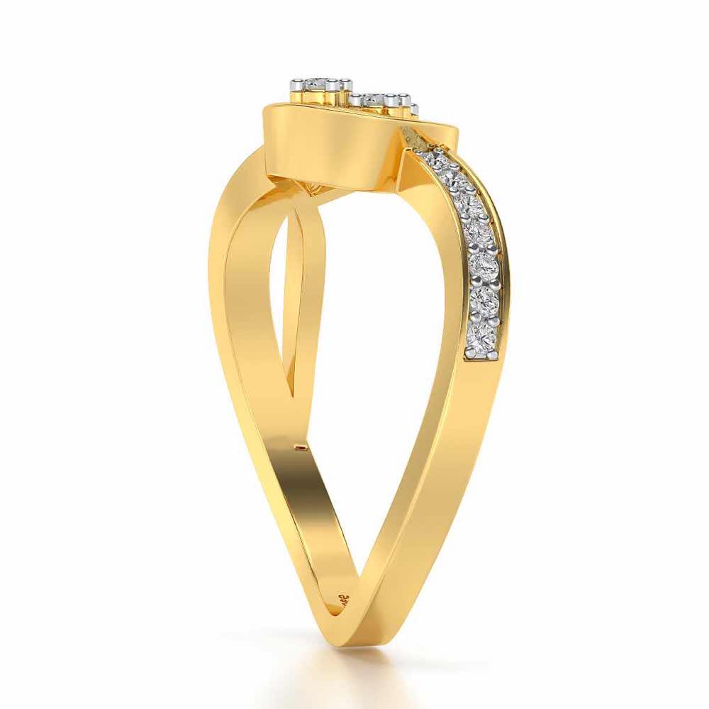 Bell Braided Silver Ring - Yellow Gold - Image 3