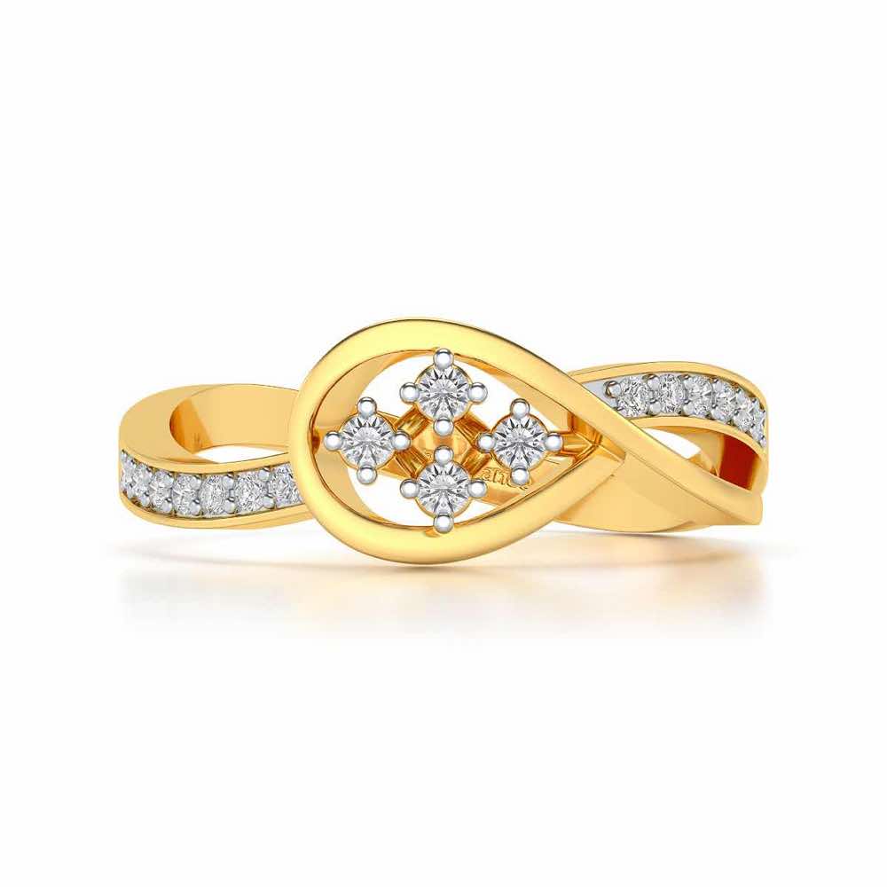 Bell Braided Silver Ring - Yellow Gold - Image 4