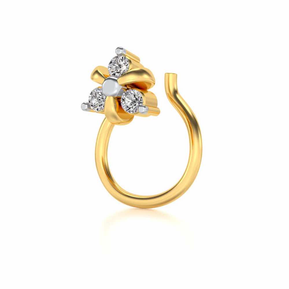 Bellatrix Silver Nosepin - Yellow Gold - Image 1