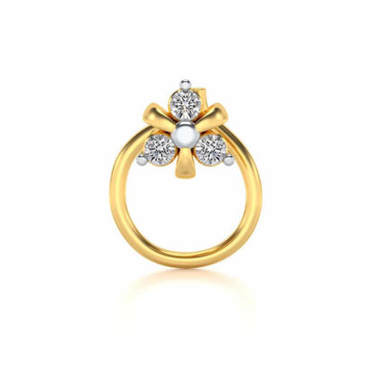 Bellatrix Silver Nosepin - Yellow Gold - Image 2