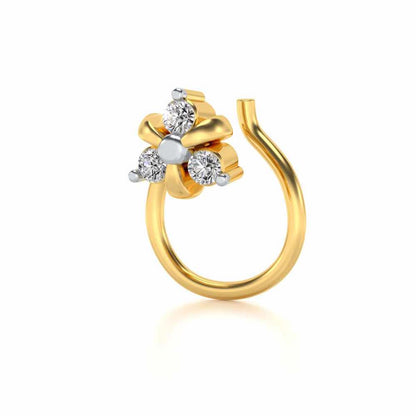 Bellatrix Silver Nosepin - Yellow Gold - Image 3