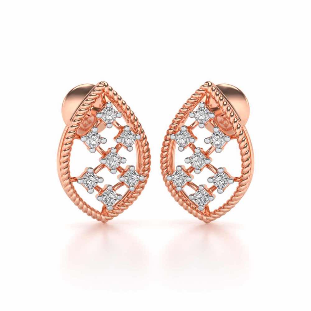 Belle Silver Studs - Rose Gold - Image 1