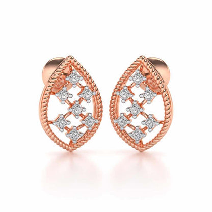 Belle Silver Studs - Rose Gold - Image 1