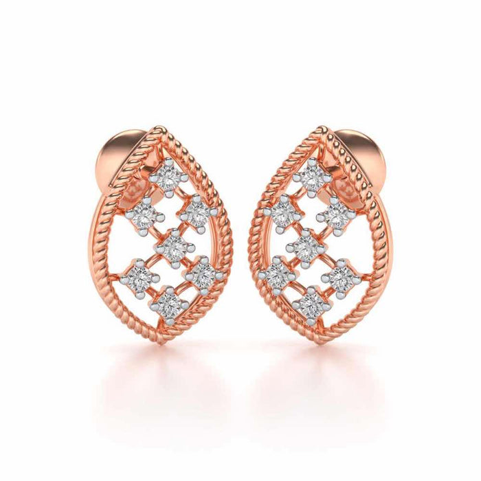 Belle Silver Studs - Rose Gold - Image 1