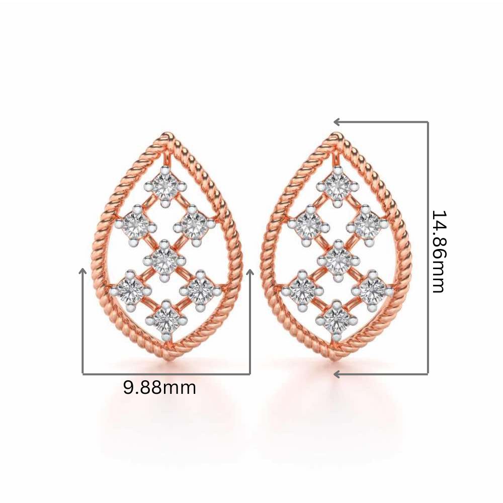 Belle Silver Studs - Rose Gold - Image 2