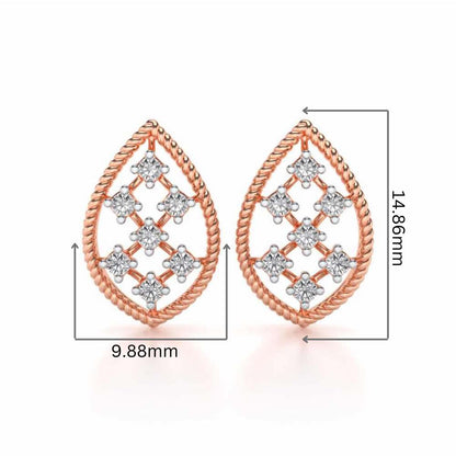 Belle Silver Studs - Rose Gold - Image 2
