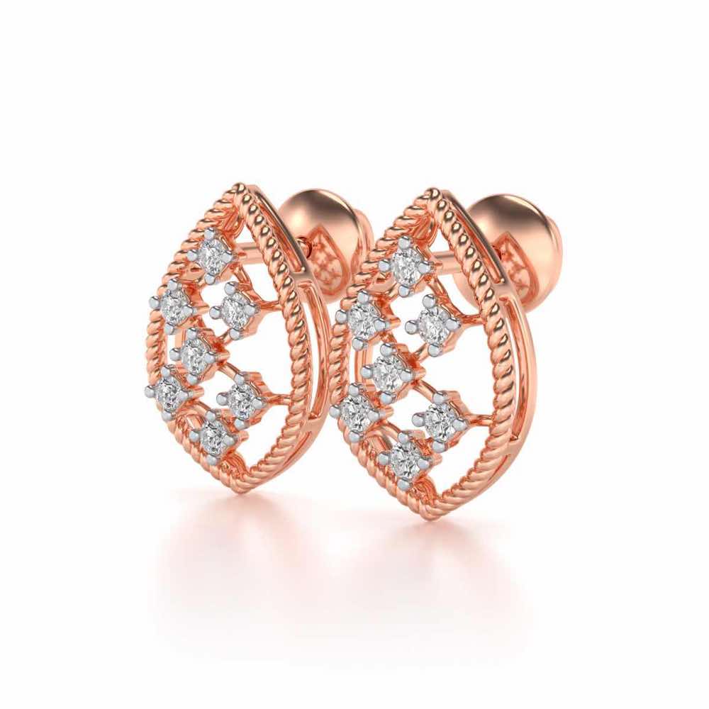 Belle Silver Studs - Rose Gold - Image 3