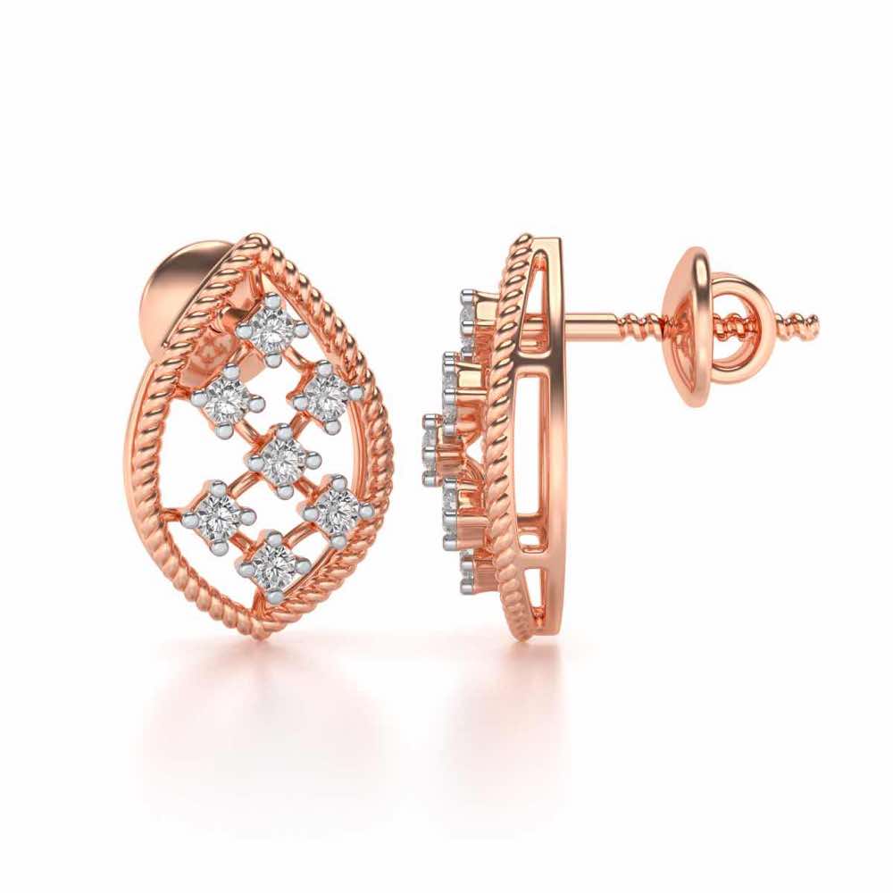 Belle Silver Studs - Rose Gold - Image 4