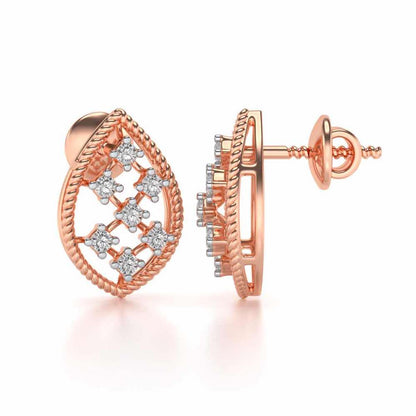 Belle Silver Studs - Rose Gold - Image 4