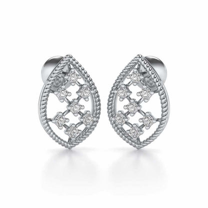 Belle Silver Studs - White Gold - Image 1