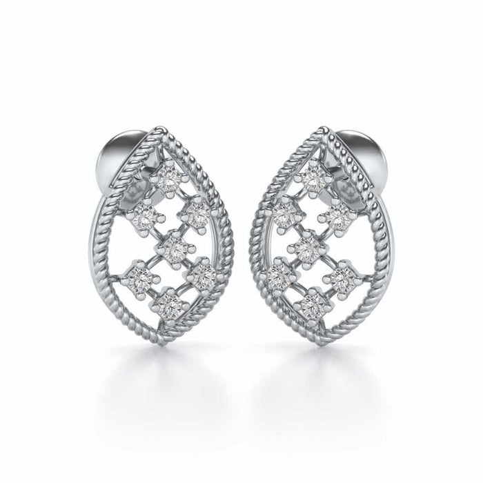 Belle Silver Studs - White Gold - Image 1