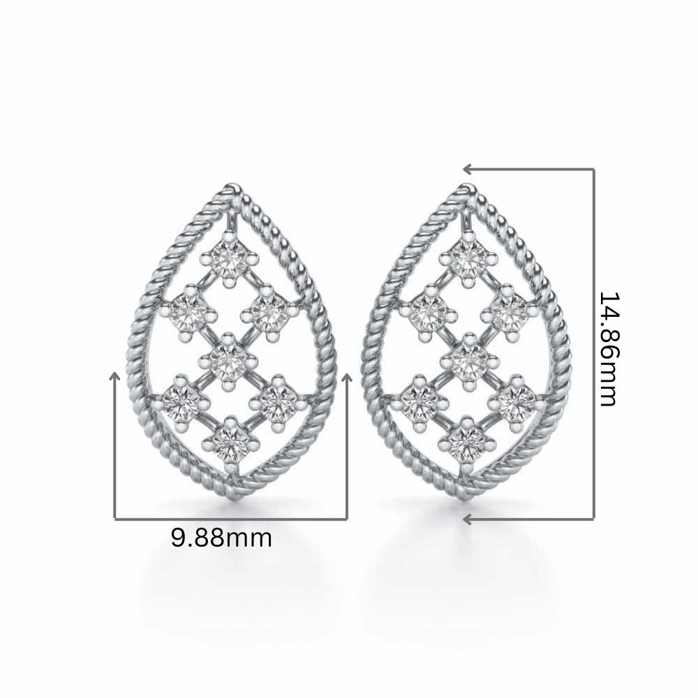 Belle Silver Studs - White Gold - Image 2