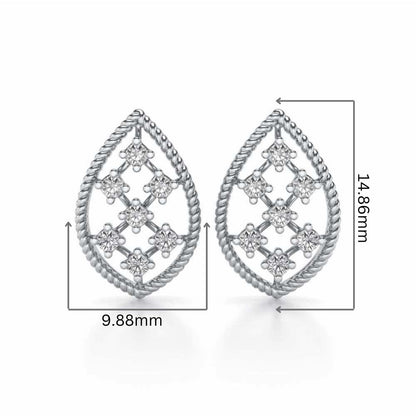 Belle Silver Studs - White Gold - Image 2