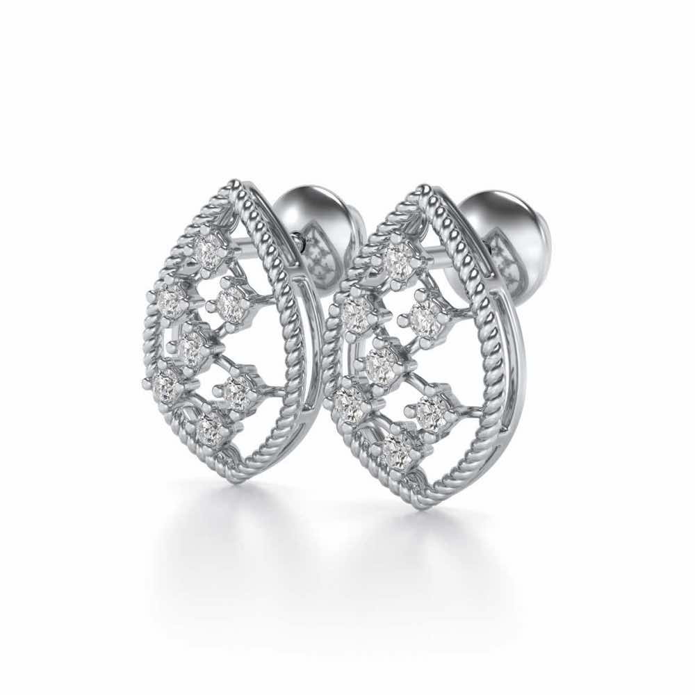 Belle Silver Studs - White Gold - Image 3