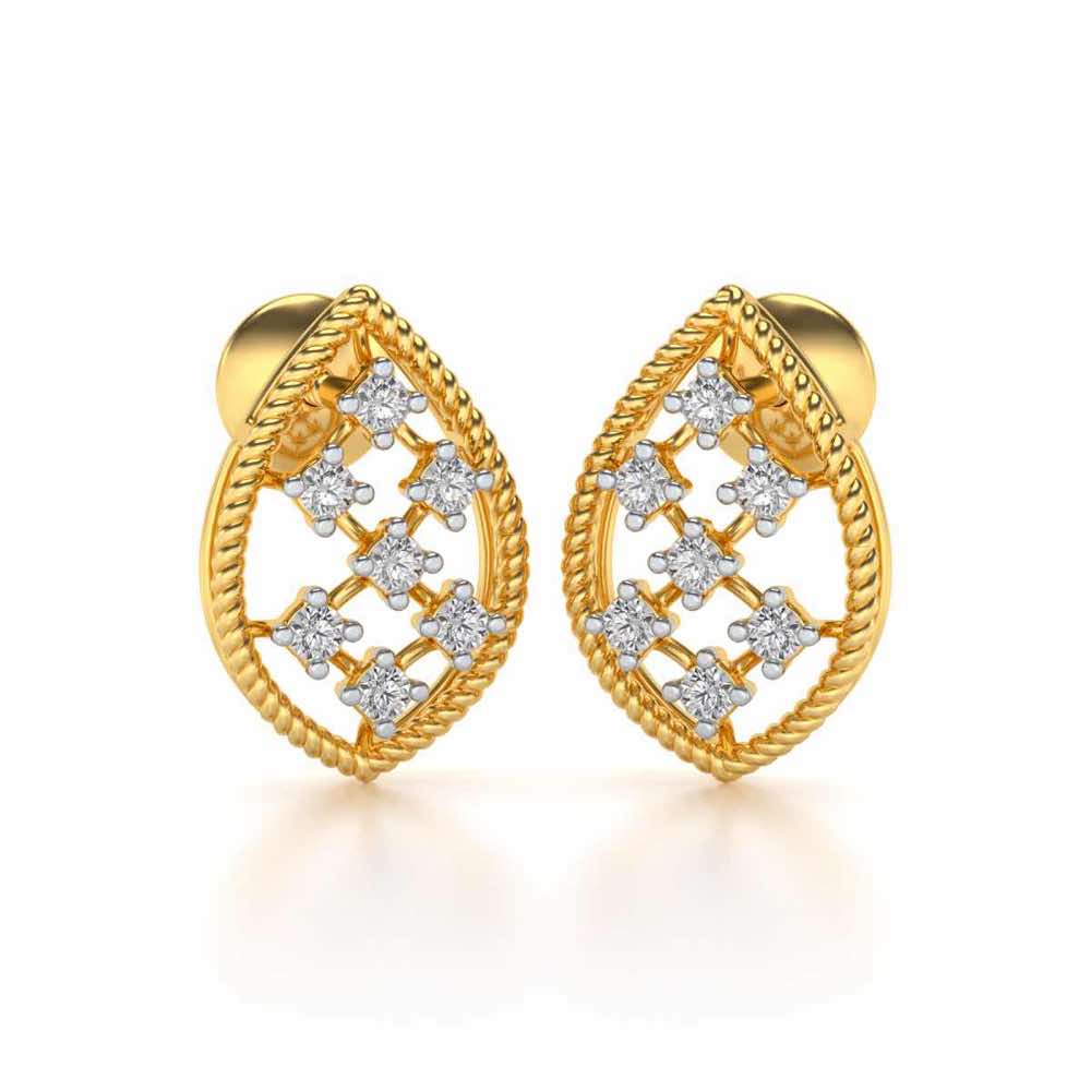 Belle Silver Studs - Yellow Gold - Image 1