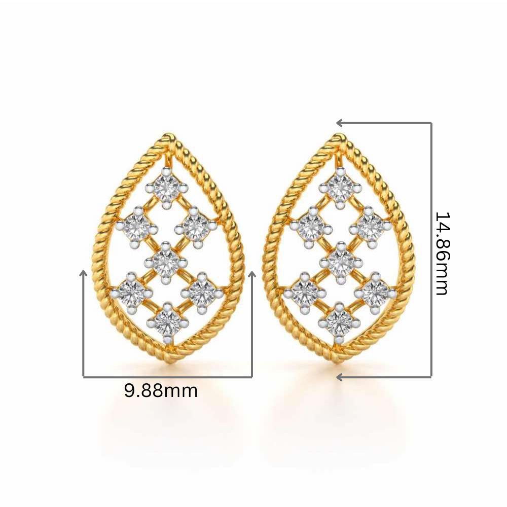 Belle Silver Studs - Yellow Gold - Image 2