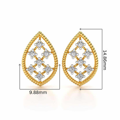 Belle Silver Studs - Yellow Gold - Image 2