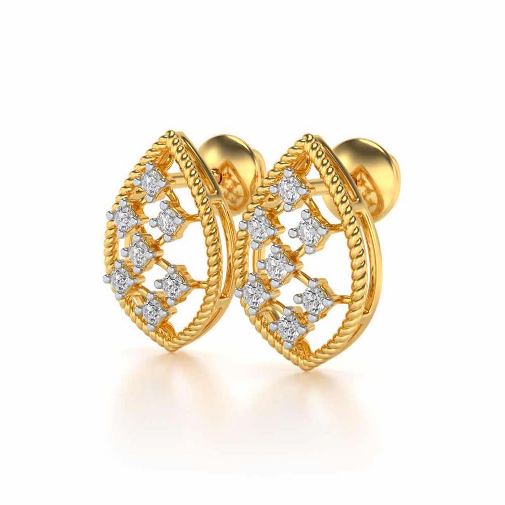 Belle Silver Studs - Yellow Gold - Image 3