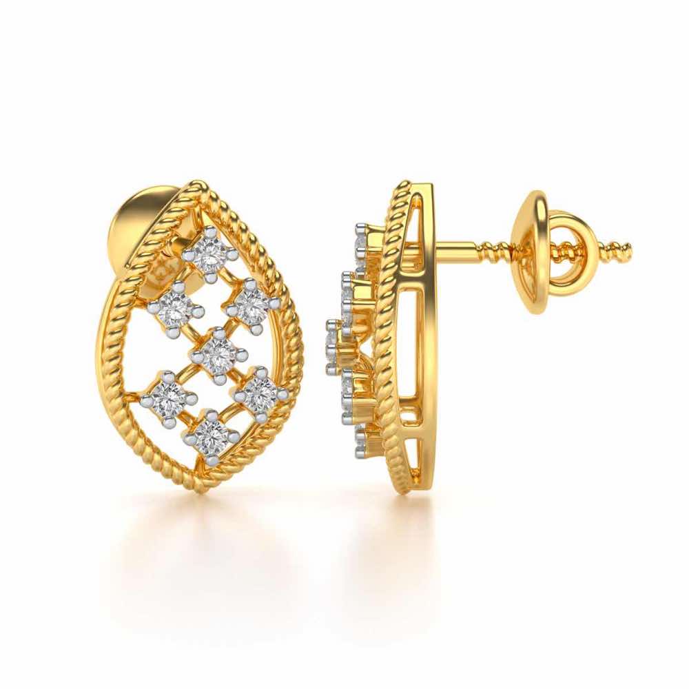 Belle Silver Studs - Yellow Gold - Image 4
