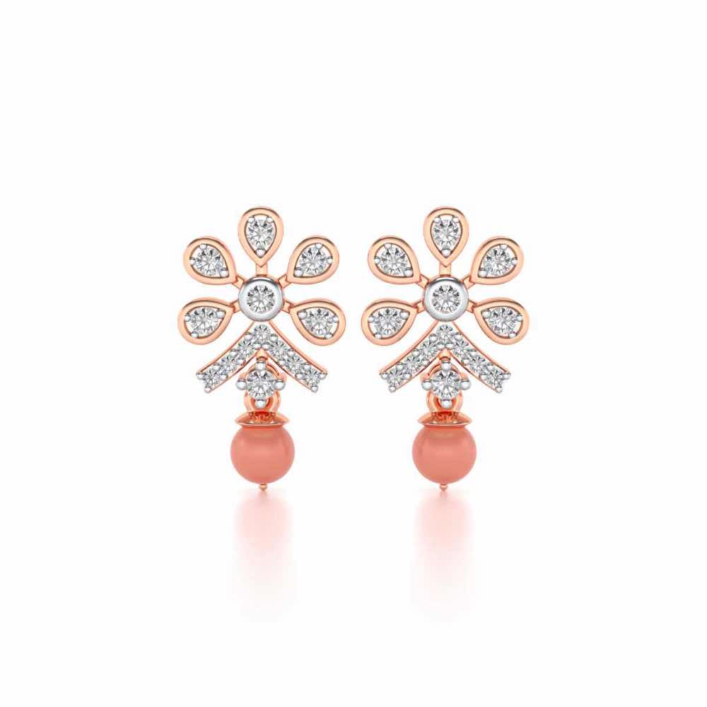 Benevolent Silver Earrings - Rose Gold - Image 1