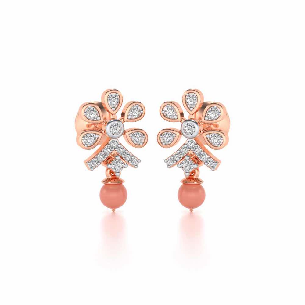 Benevolent Silver Earrings - Rose Gold - Image 2