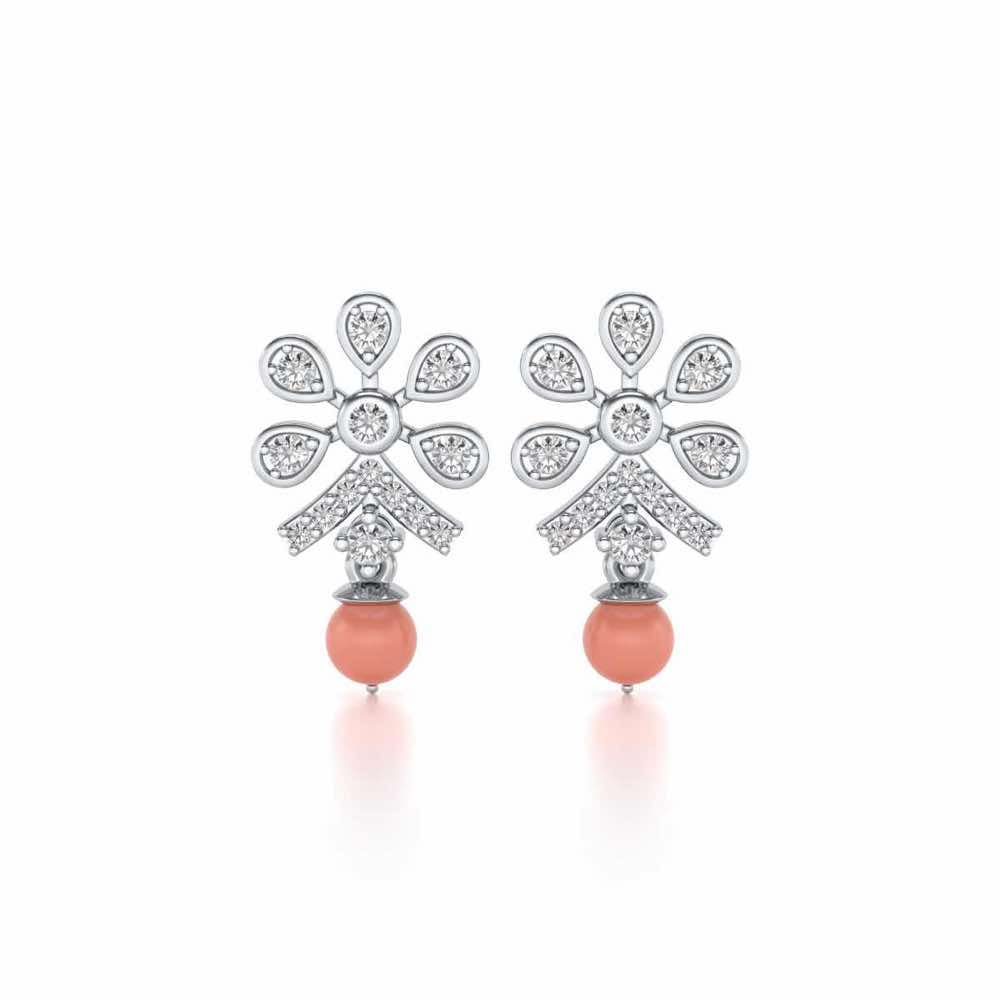 Benevolent Silver Earrings - White Gold - Image 1