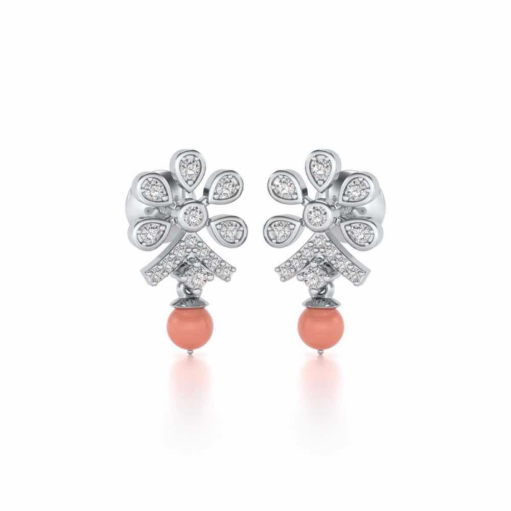 Benevolent Silver Earrings - White Gold - Image 2