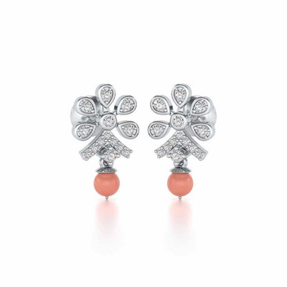 Benevolent Silver Earrings - White Gold - Image 2