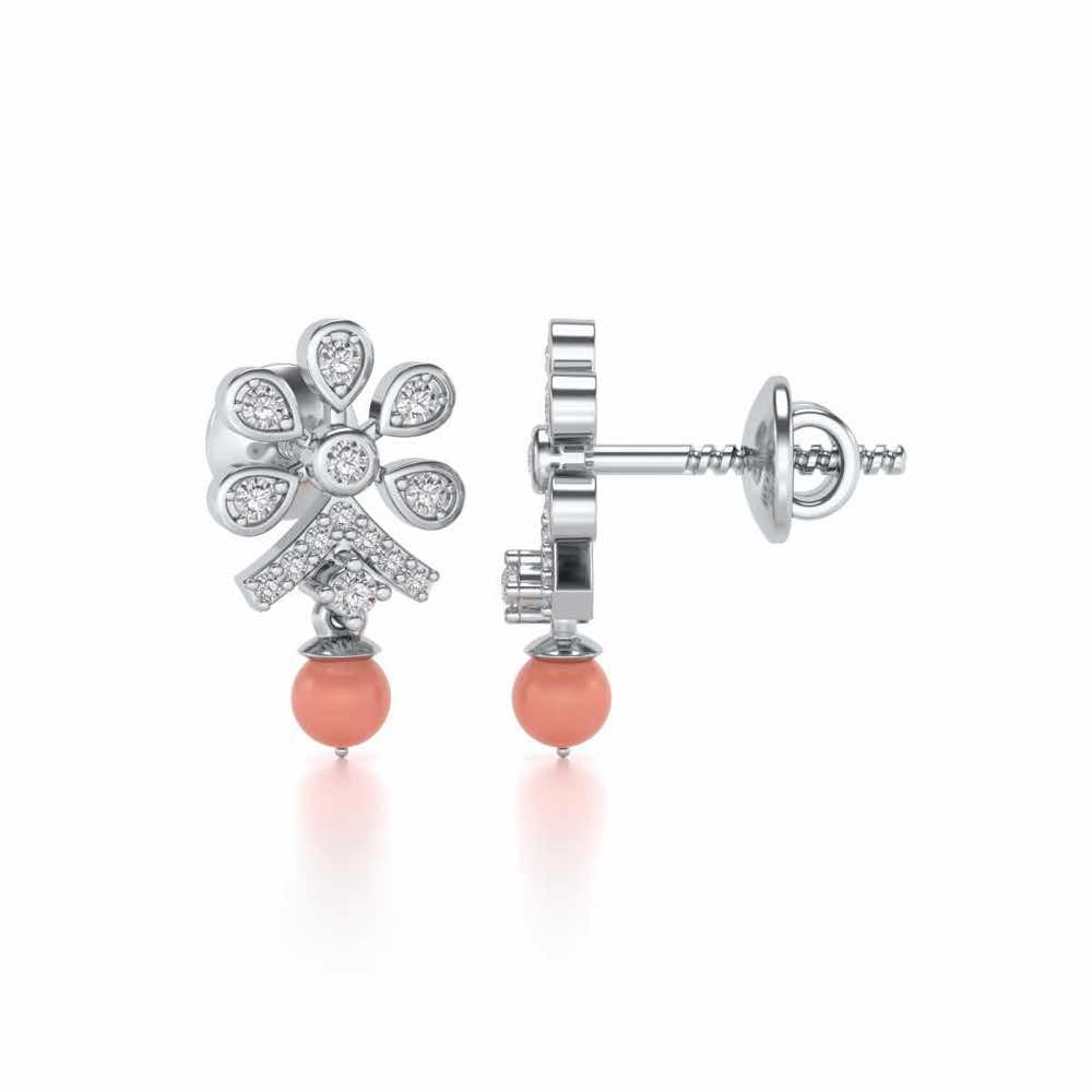 Benevolent Silver Earrings - White Gold - Image 4