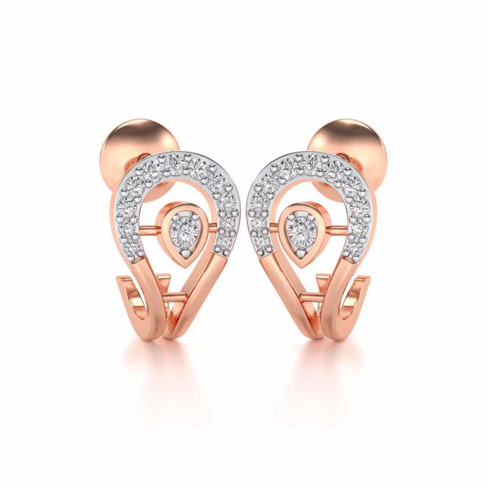 Benevolent Glory Silver Earrings - Rose Gold - Image 2