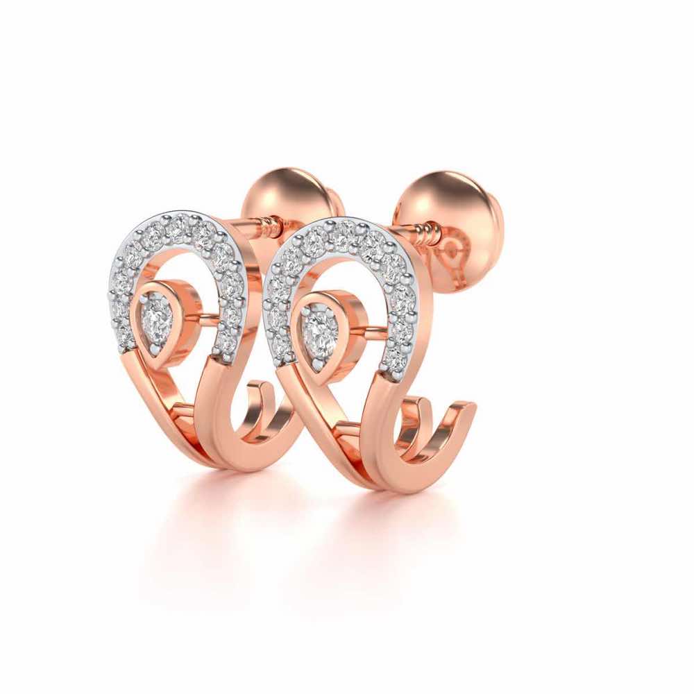 Benevolent Glory Silver Earrings - Rose Gold - Image 3