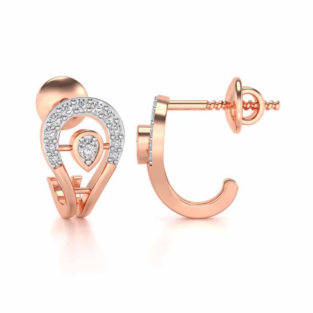 Benevolent Glory Silver Earrings - Rose Gold - Image 4
