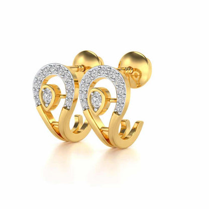Benevolent Glory Silver Earrings - Yellow Gold - Image 3
