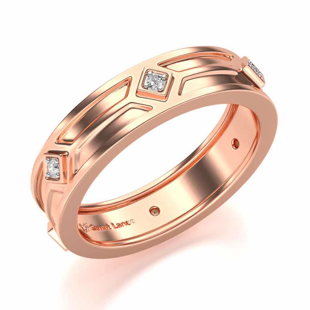 Bewitched Silver Band Ring - Rose Gold - Image 1