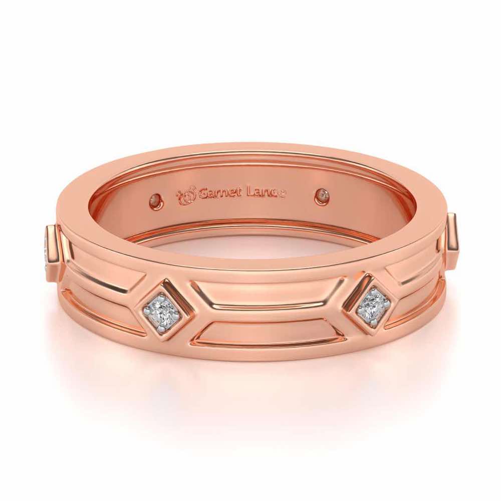 Bewitched Silver Band Ring - Rose Gold - Image 2