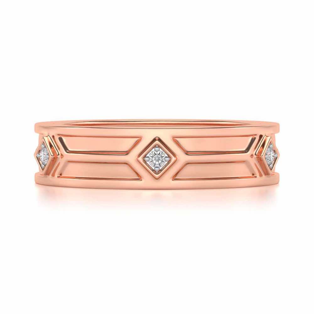 Bewitched Silver Band Ring - Rose Gold - Image 4
