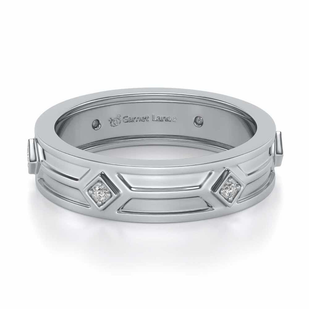 Bewitched Silver Band Ring - White Gold - Image 2