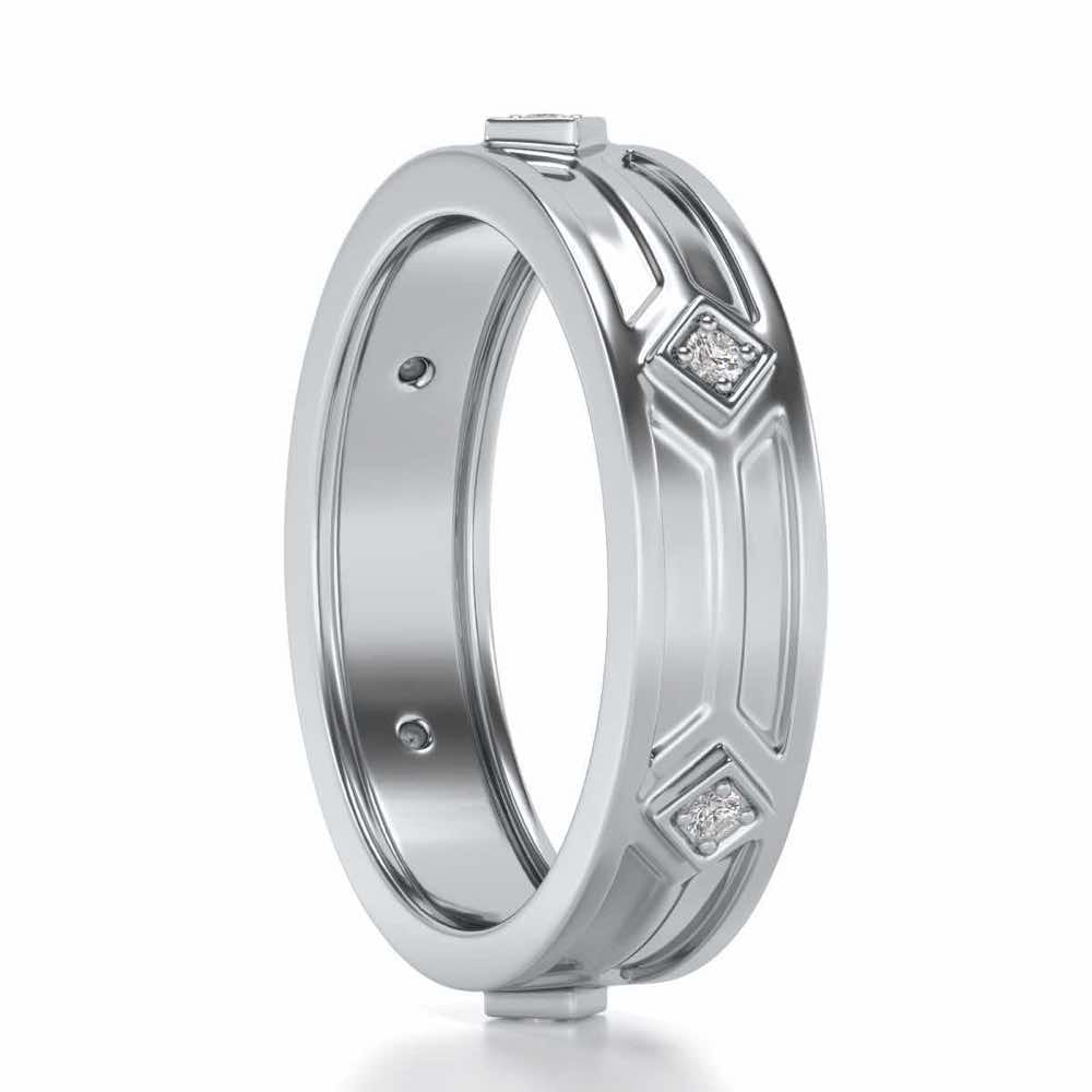 Bewitched Silver Band Ring - White Gold - Image 3