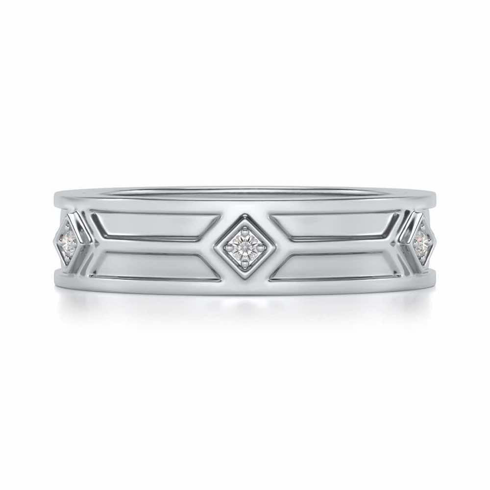 Bewitched Silver Band Ring - White Gold - Image 4