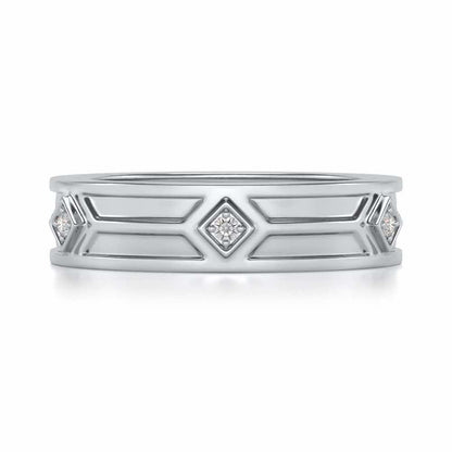 Bewitched Silver Band Ring - White Gold - Image 4