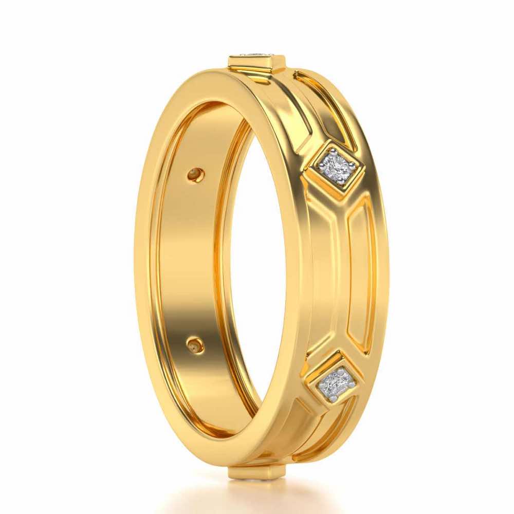 Bewitched Silver Band Ring - Yellow Gold - Image 3