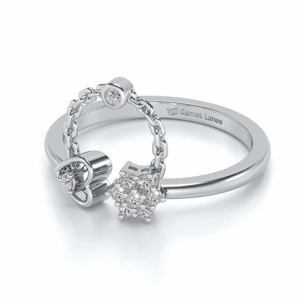 Bhavna Silver Ring - White Gold - Image 2
