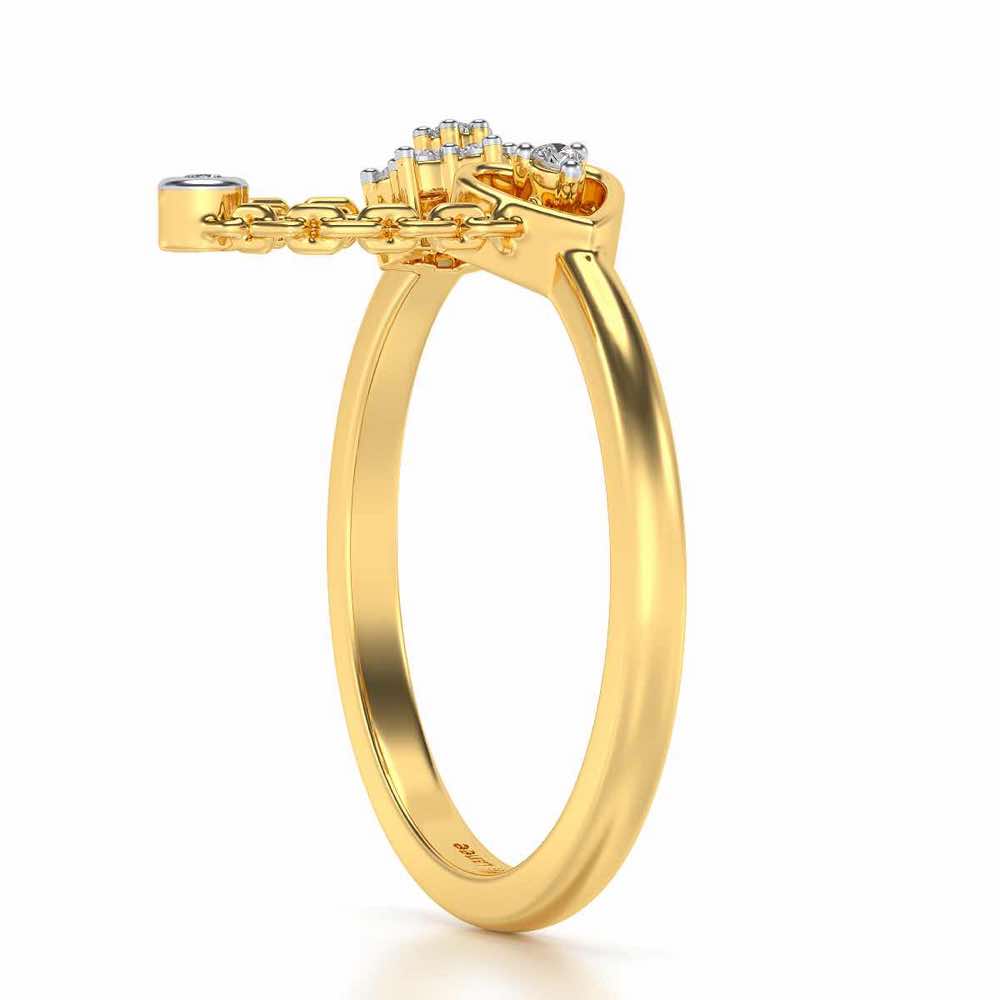 Bhavna Silver Ring - Yellow Gold - Image 3