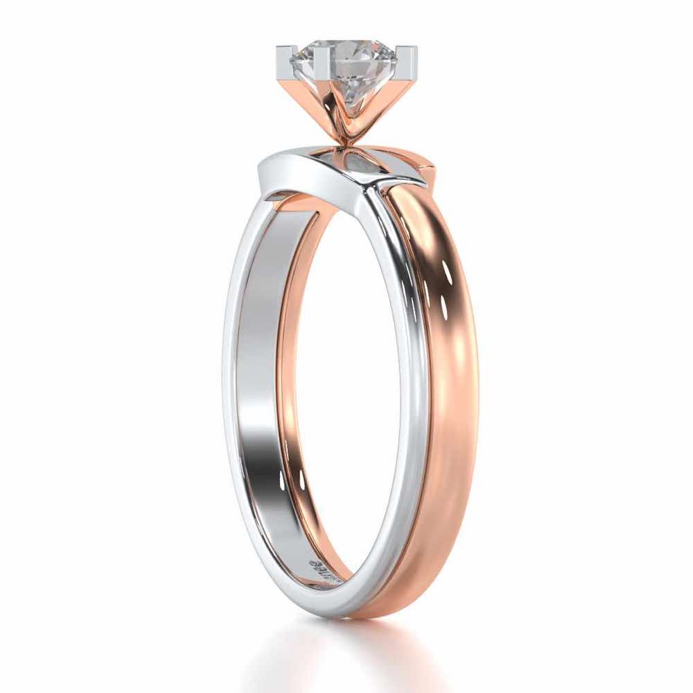 Bhavya Solitaire Ring For Men - Rose Gold - Image 4