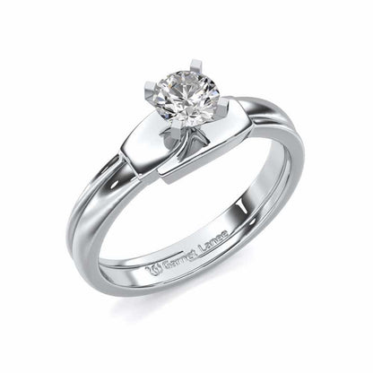 Bhavya Solitaire Ring For Men - White Gold - Image 1
